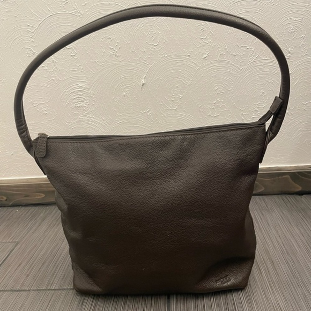 The Sak Brown Pebbled Leather Shoulder Bag